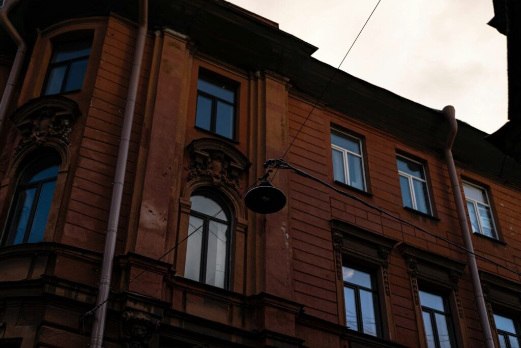 a building with a clock on the front of it